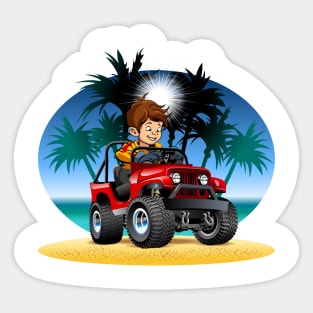 Cartoon jeep Sticker